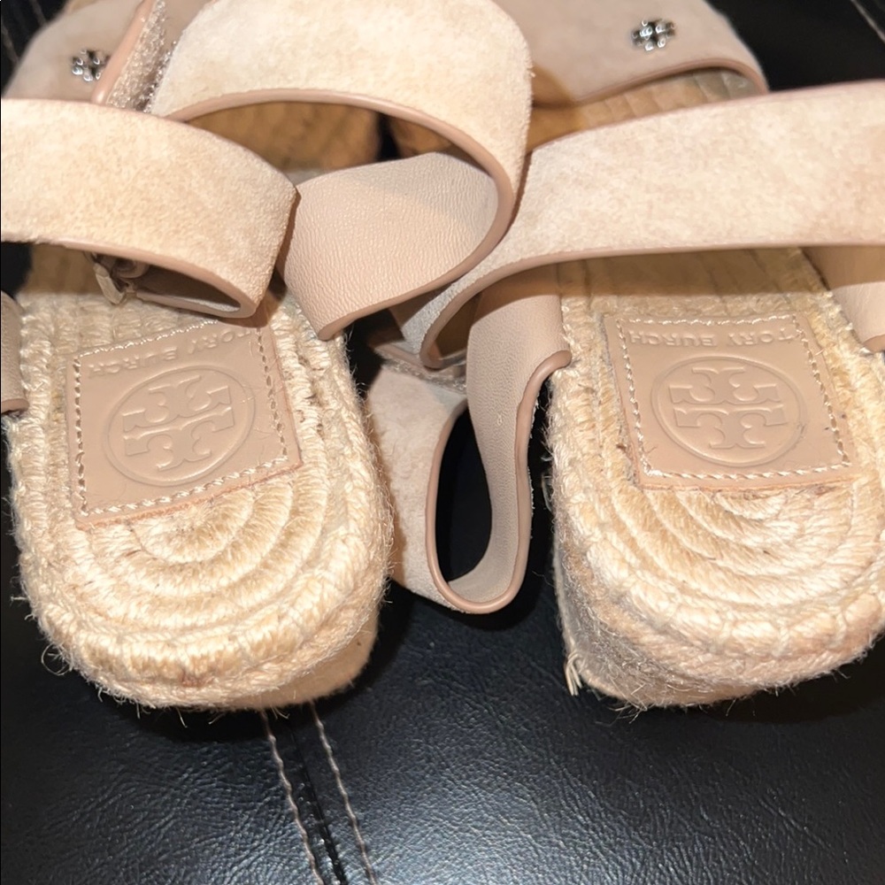 Tory Burch Tan Suede Espadrille Wedges - Picture 6 of 7